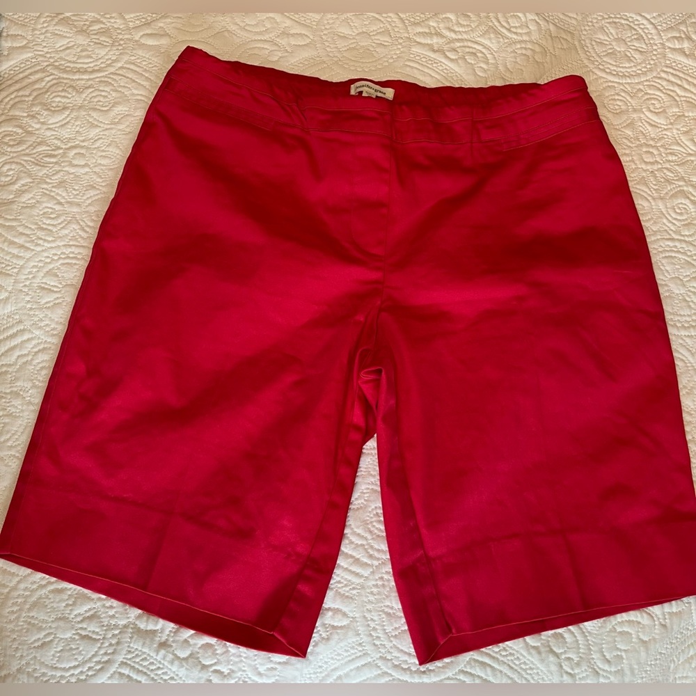 Vivid Coral Pull On Bermuda Shorts by Jennifer & Grace